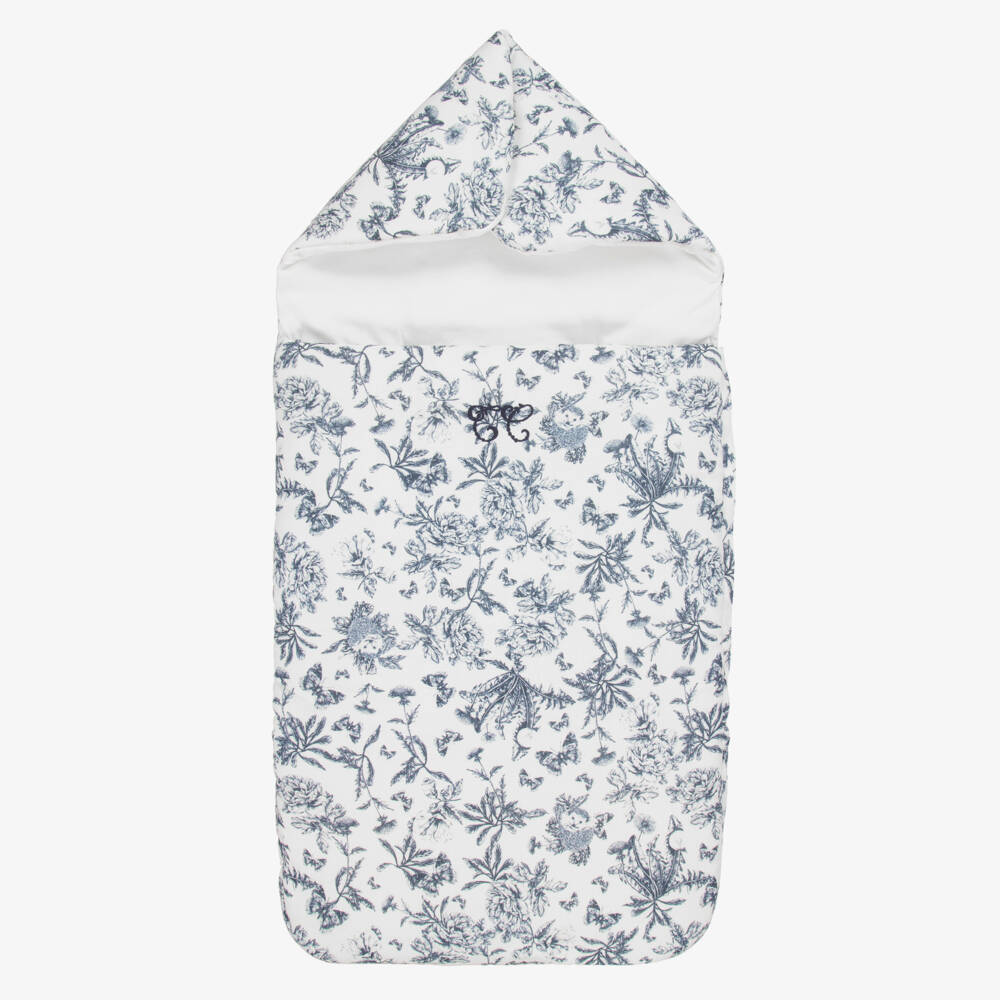 Tartine et Chocolat-Конверт бело-голубой из хлопка туаль де жуи (85см) | Childrensalon