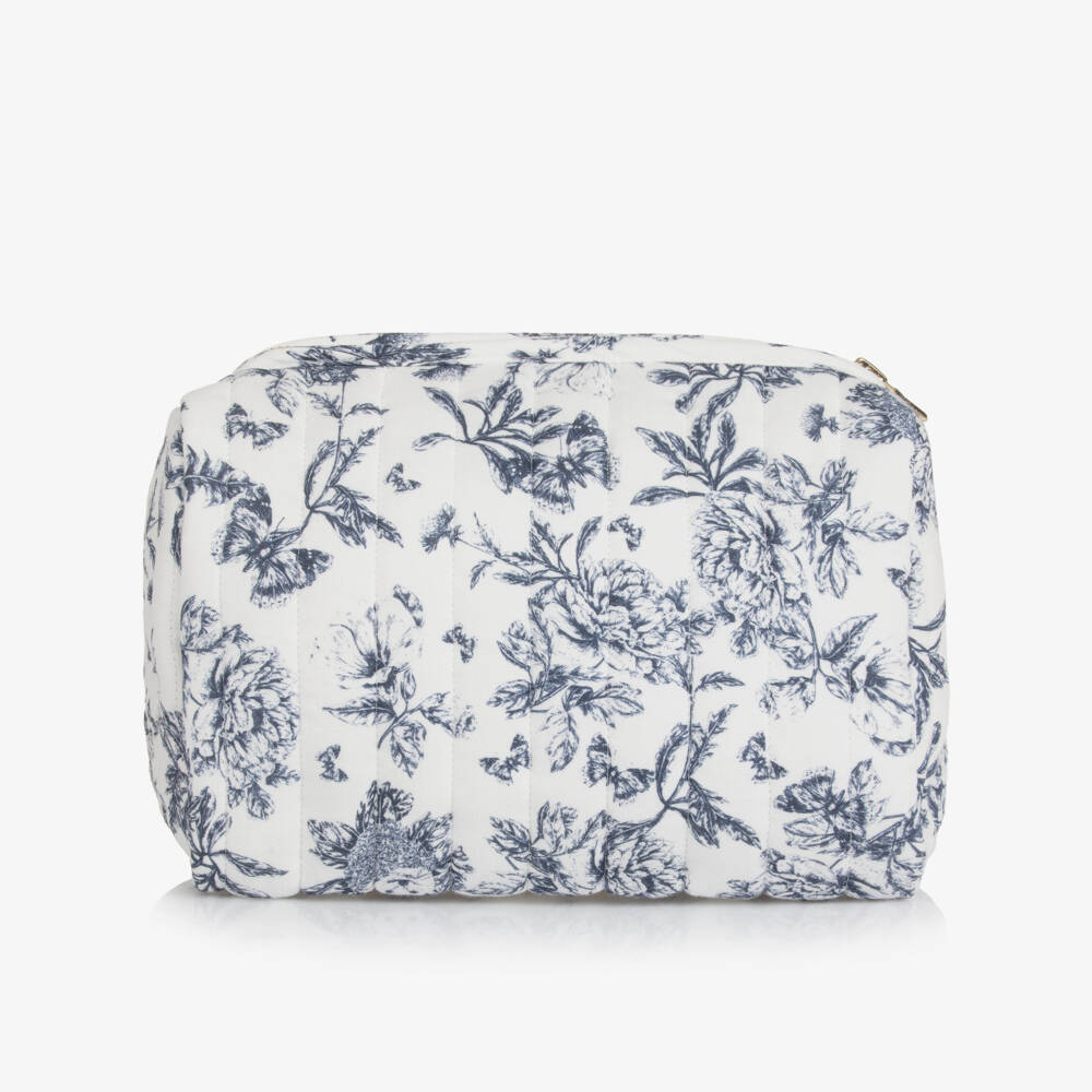 Tartine et Chocolat-White & Blue Toile De Jouy Wash Bag (24cm) | Childrensalon