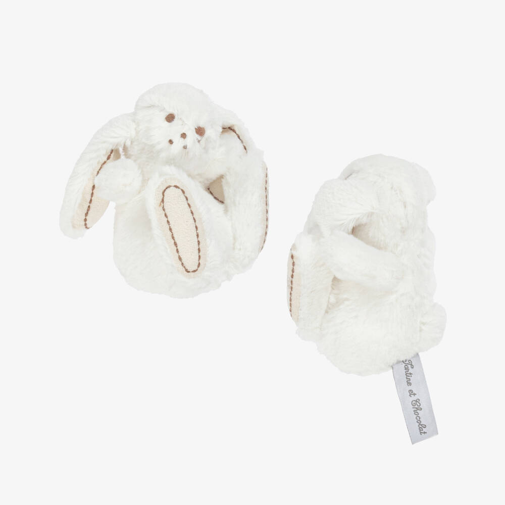 Tartine et Chocolat-White Cotton Babygrow & Soft Toy Gift Set | Childrensalon