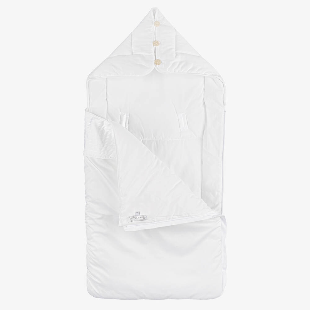 Tartine et Chocolat-Белый конверт для новорожденного из хлопка с логотипом (77 см) | Childrensalon