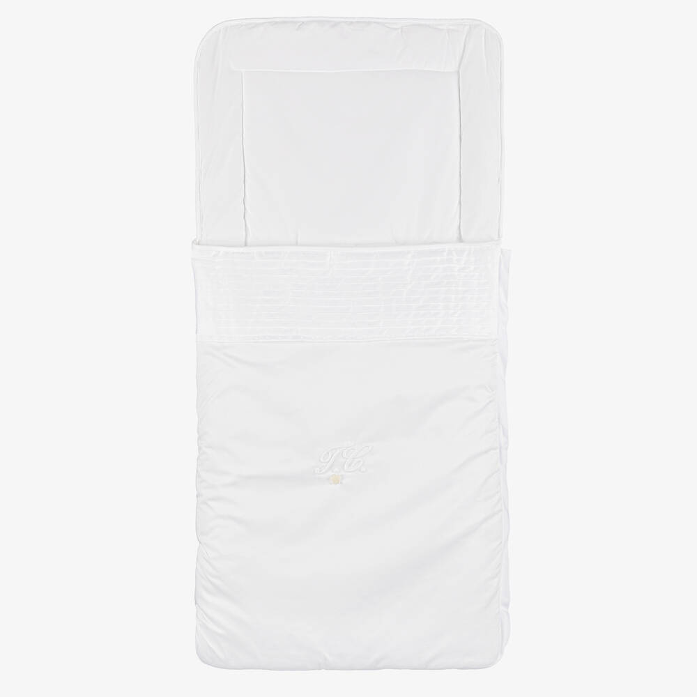 Tartine et Chocolat-Белый конверт для новорожденного из хлопка с логотипом (77 см) | Childrensalon