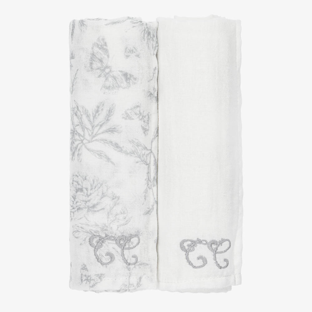 Tartine et Chocolat-Муслиновые салфетки кремово-серые туаль де жуи из хлопка (2шт.) | Childrensalon