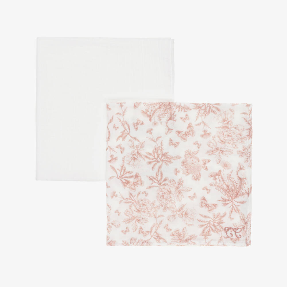 Tartine et Chocolat-Муслиновые салфетки кремово-розовые туаль де жуи из хлопка (2шт.) | Childrensalon