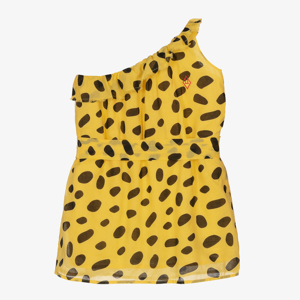 The Animals Observatory - Girls Yellow & Black Cotton Dress