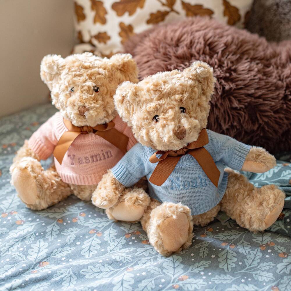 The Baby Gifting Company-Blue Personalised Teddy Baby Gift Set | Childrensalon