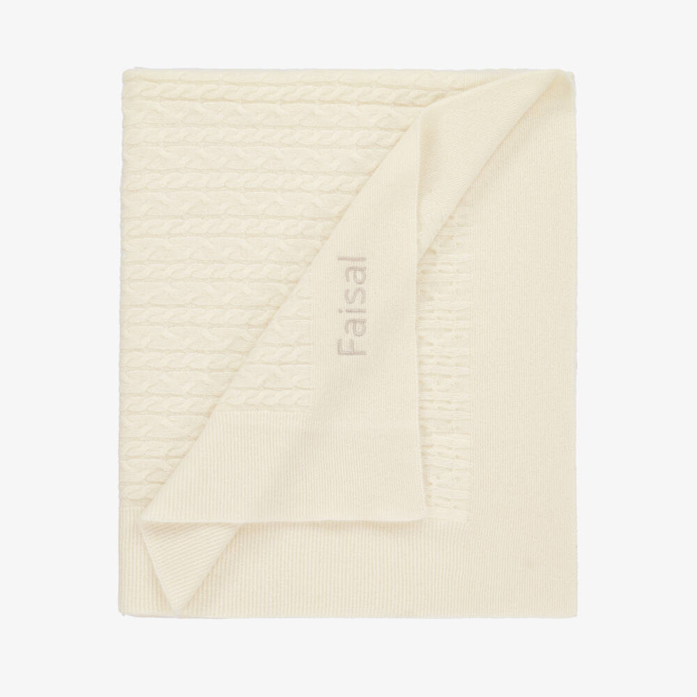 The Baby Gifting Company-Кремовый именной подарочный набор из кашемира | Childrensalon