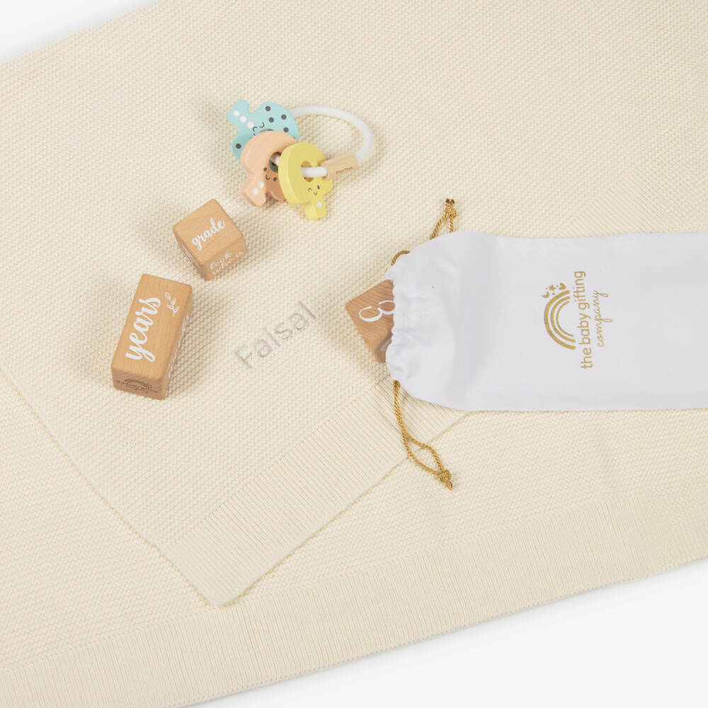 The Baby Gifting Company-Ivory Milestone Snuggles Personalised Hamper | Childrensalon