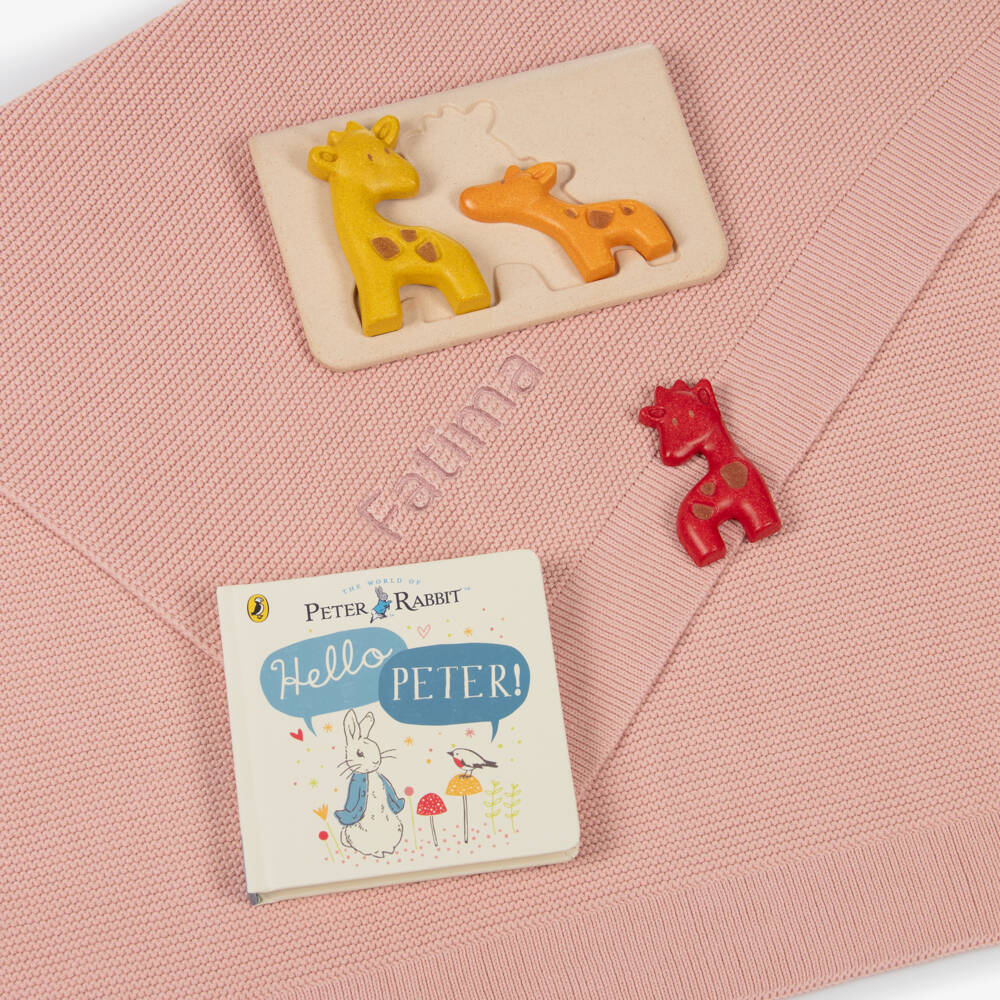 The Baby Gifting Company-Pink Cuddle, Play & Read Personalised Baby Gift Set | Childrensalon