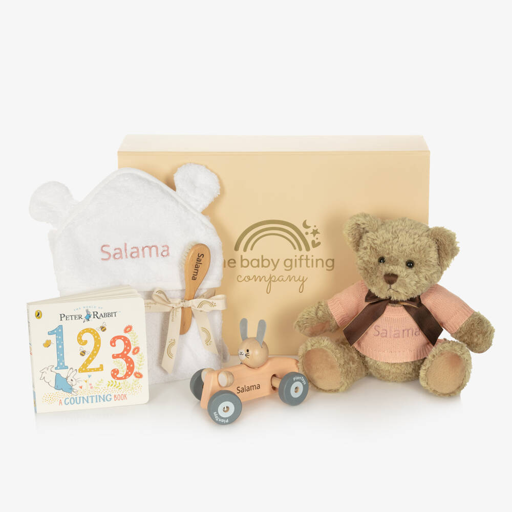 The Baby Gifting Company-Pink Personalised Lullaby Baby Gift Set | Childrensalon
