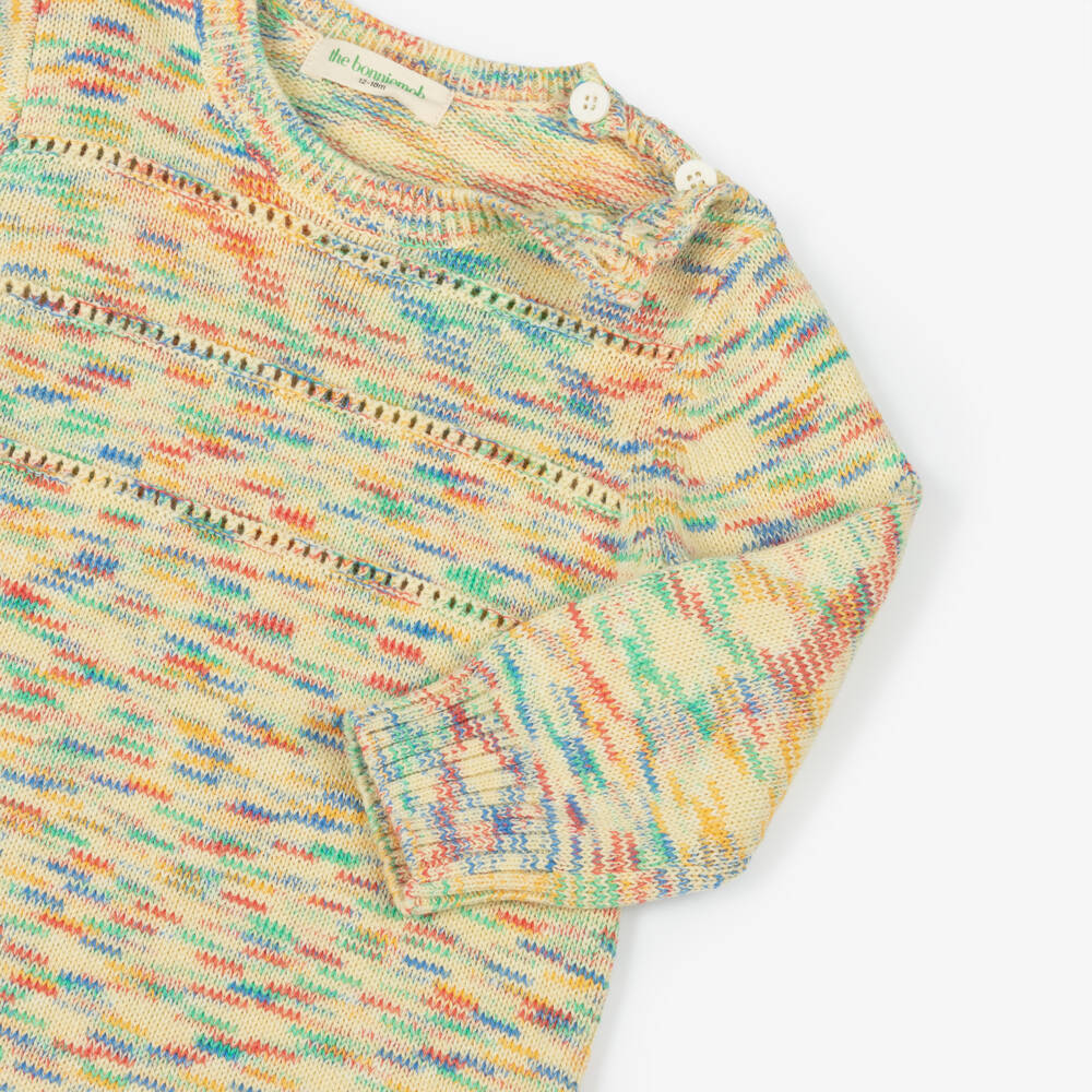 The Bonniemob-أفارول رومبر قطن عضوي محبوك لون عاجي | Childrensalon