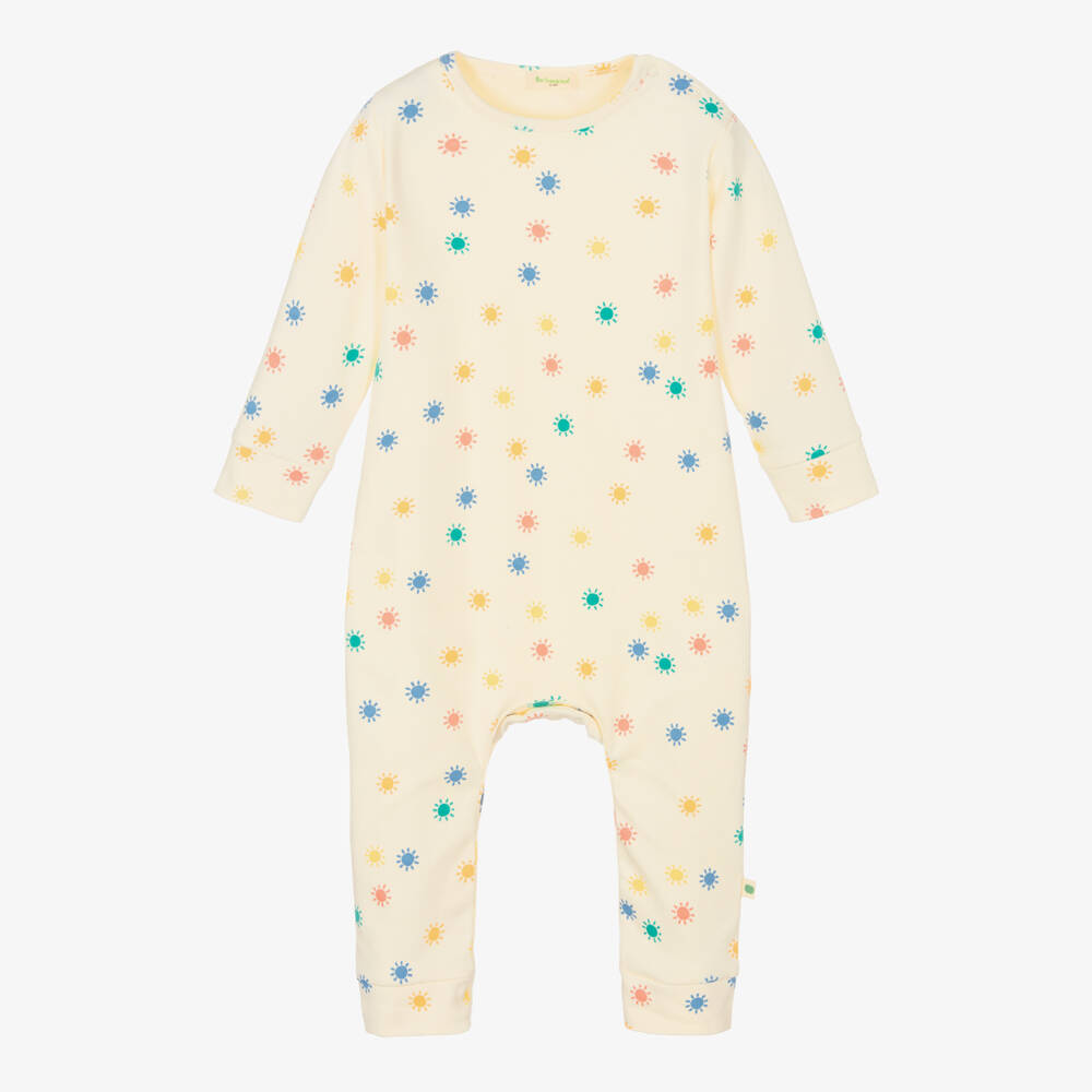 The Bonniemob-Ivory Organic Cotton Rainbow Sunshine Romper | Childrensalon