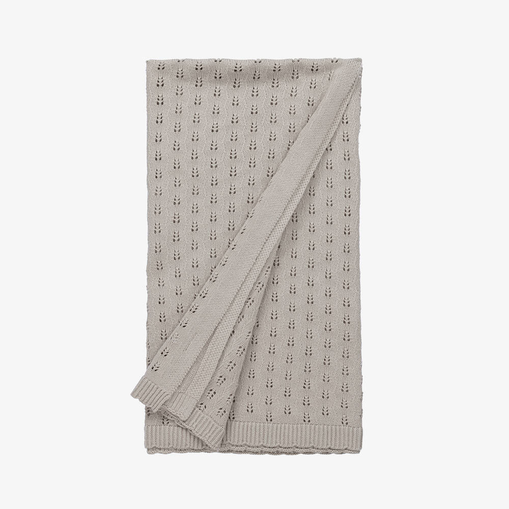 The Little Tailor-بطانية قطن محبوك لون بيج للأطفال (108 سم) | Childrensalon