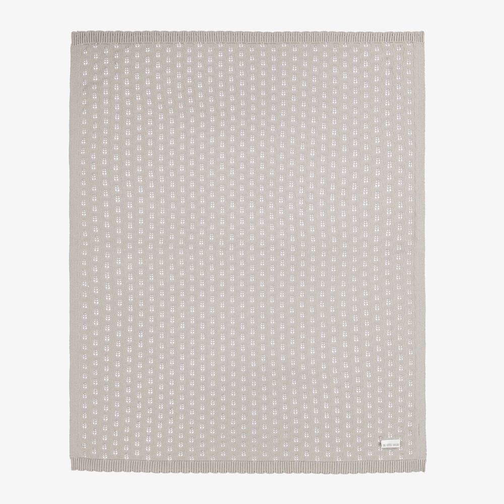 The Little Tailor-بطانية قطن محبوك لون بيج للأطفال (108 سم) | Childrensalon