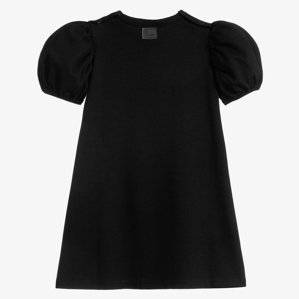 The Tiny Universe-فستان قطن عضوي جيرسي لون أسود | Childrensalon