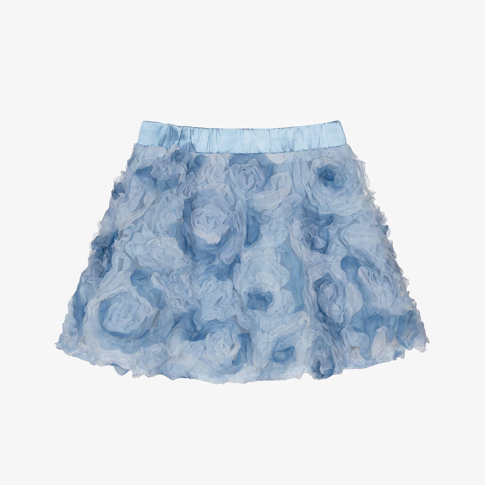 The Tiny Universe-Girls Blue Roses Skirt | Childrensalon