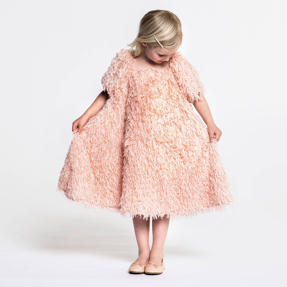 The Tiny Universe-Дымчато-розовое пушистое платье | Childrensalon