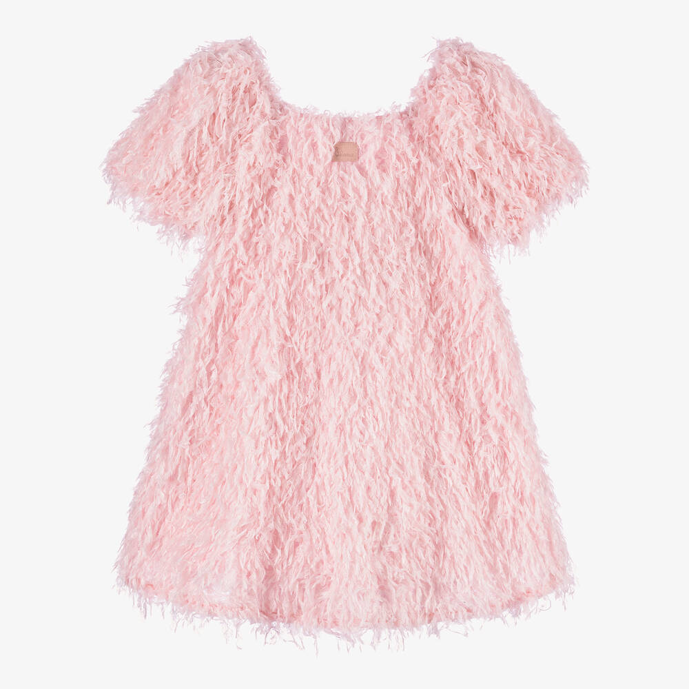 The Tiny Universe-Girls Pink Feather Dress | Childrensalon