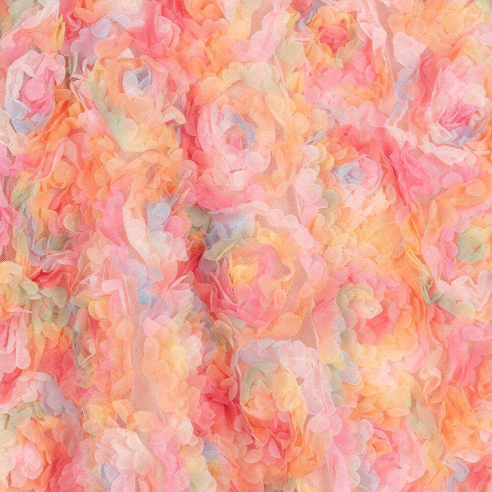 The Tiny Universe-Girls Pink Floral Tulle Dress | Childrensalon