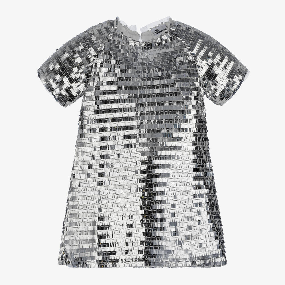 The Tiny Universe-Girls Silver Sequin Dress | Childrensalon