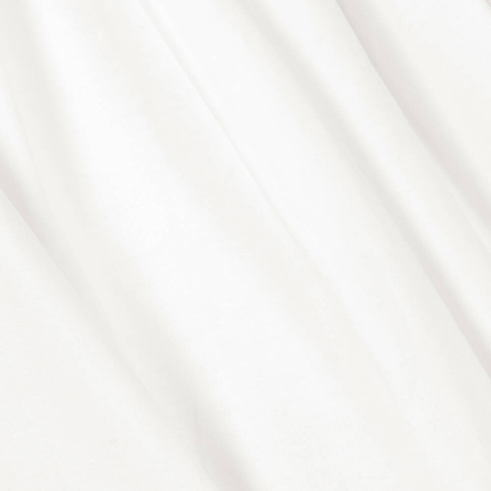 The Tiny Universe-Girls White Cotton & Black Bow Dress | Childrensalon