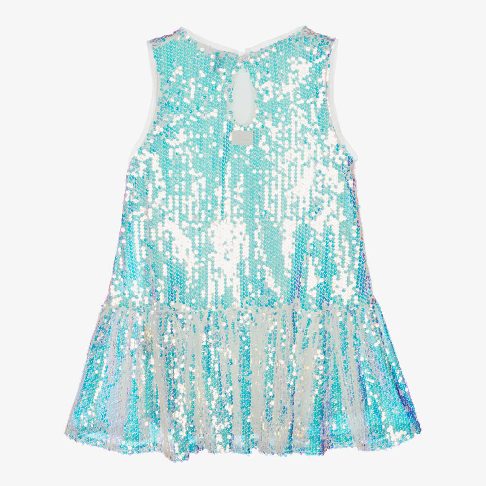 The Tiny Universe-Girls White Iridescent Sequin Dress | Childrensalon