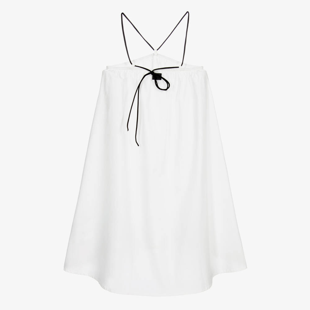 The Tiny Universe-Белое платье из хлопкового поплина | Childrensalon