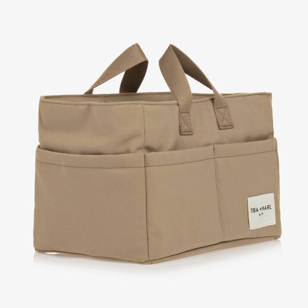 TIBA + MARL-Beige Canvas Changing Caddy (35cm) | Childrensalon