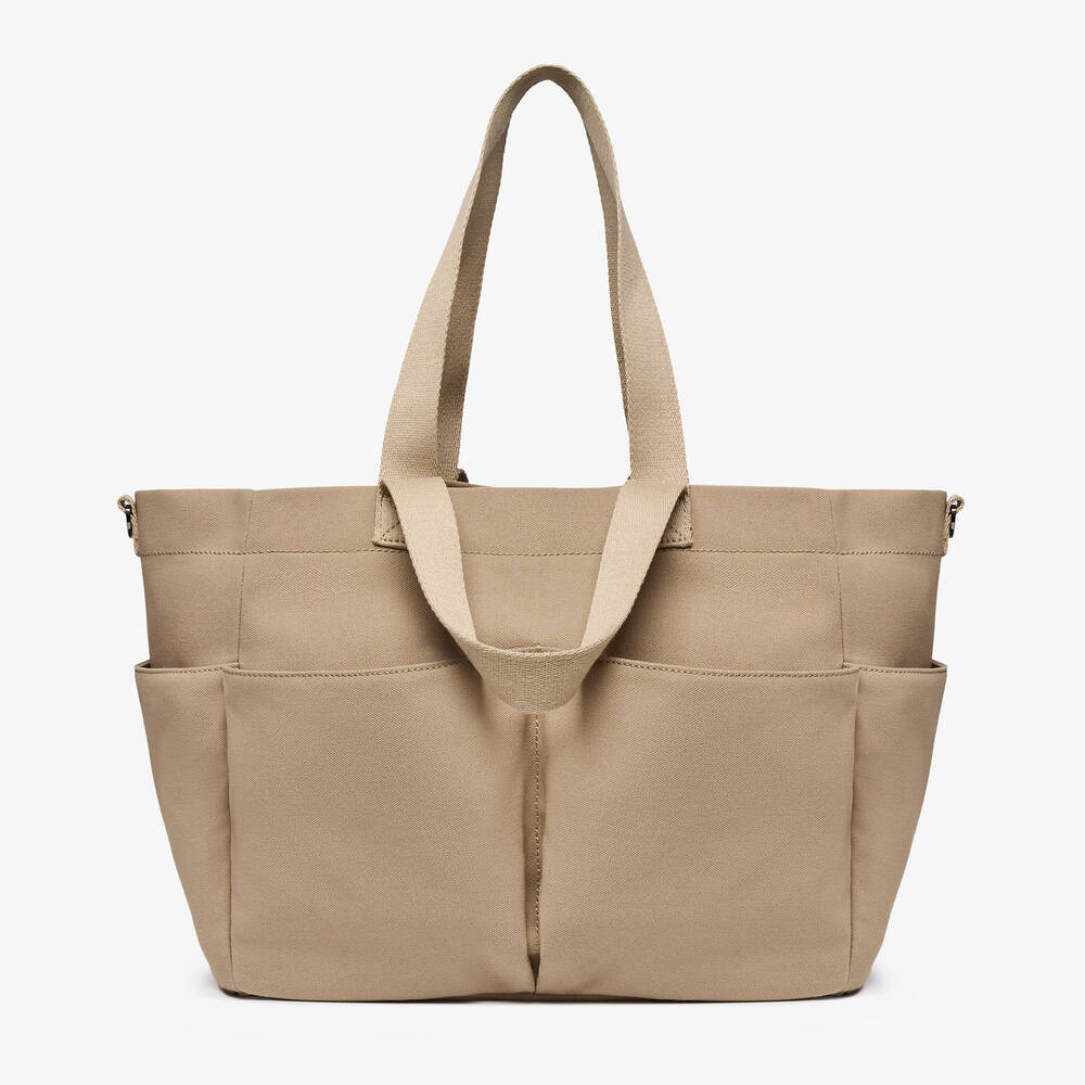 TIBA + MARL-Beige Canvas Pocket Tote Changing Bag (35cm) | Childrensalon