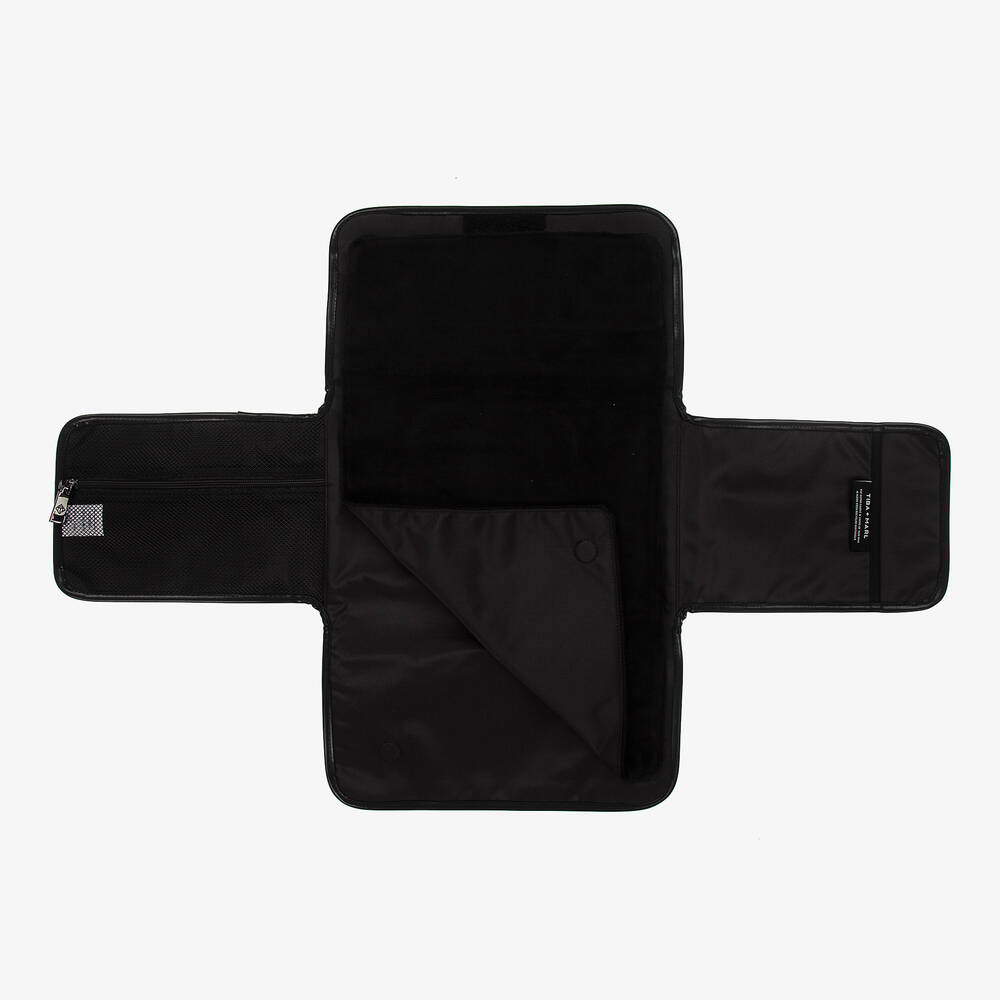 TIBA + MARL-Black Faux Leather Changing Mat Clutch (56cm) | Childrensalon