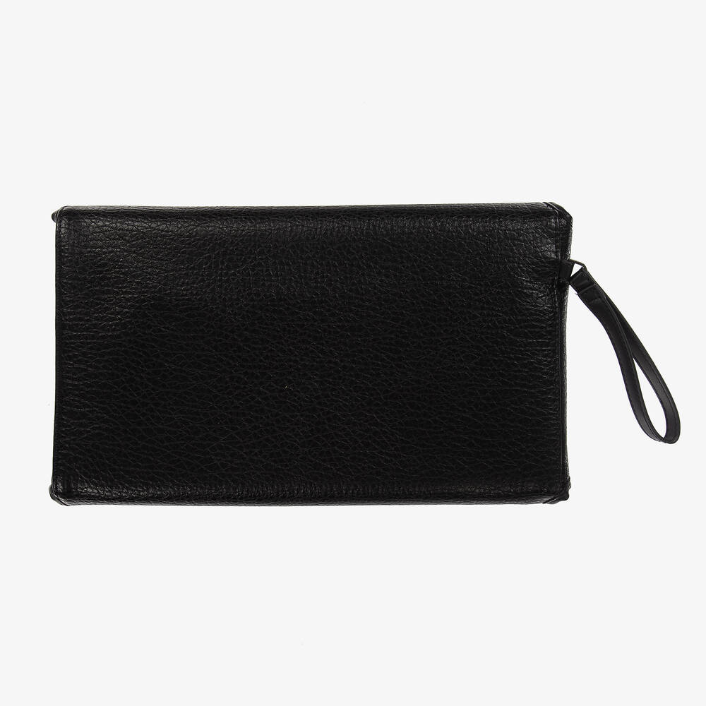 TIBA + MARL-Black Faux Leather Changing Mat Clutch (56cm) | Childrensalon