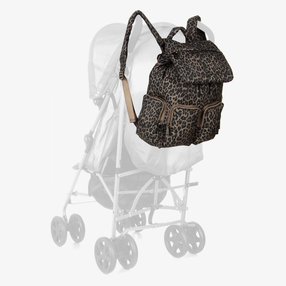 TIBA + MARL-Brown Leopard Print Changing Backpack (40cm) | Childrensalon