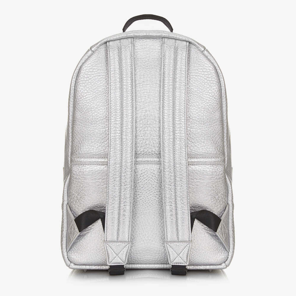 TIBA + MARL-Silver Faux Leather Changing Backpack (42cm) | Childrensalon