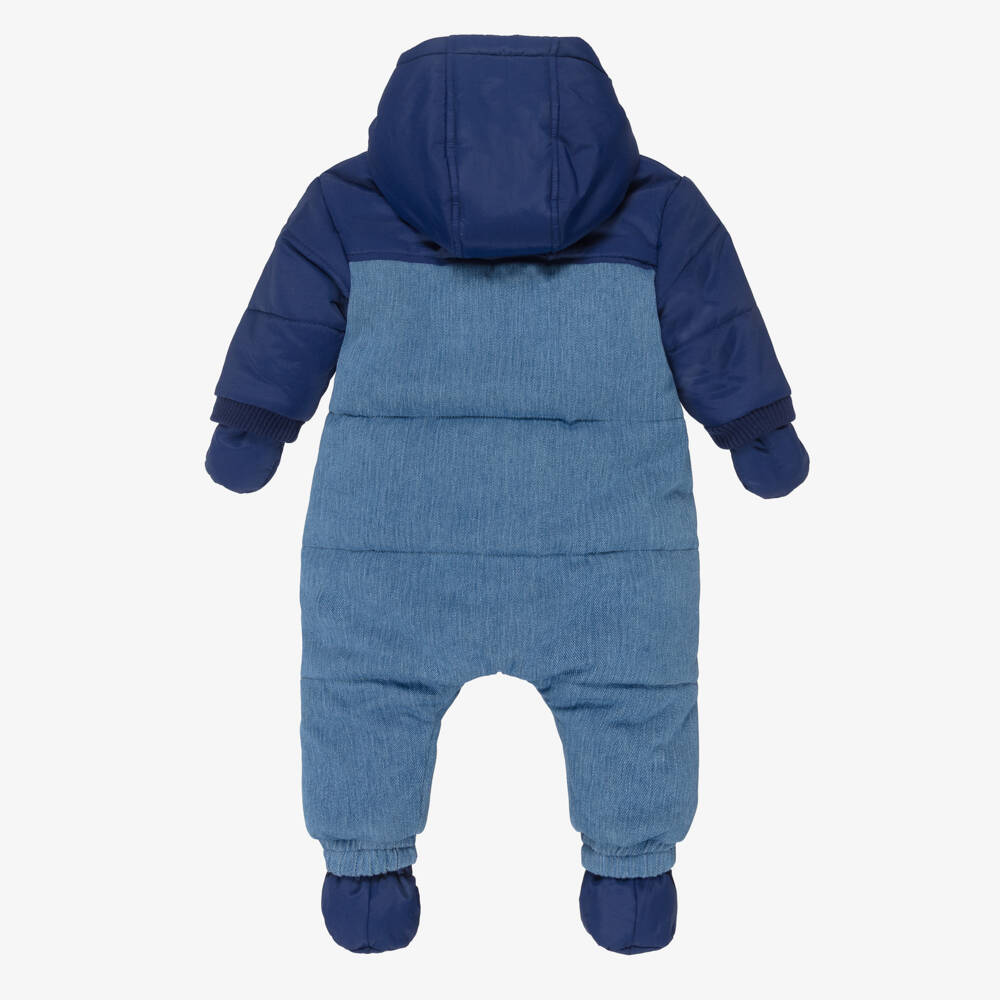 Timberland-Baby Boys Blue Snowsuit with Mittens & Booties | Childrensalon