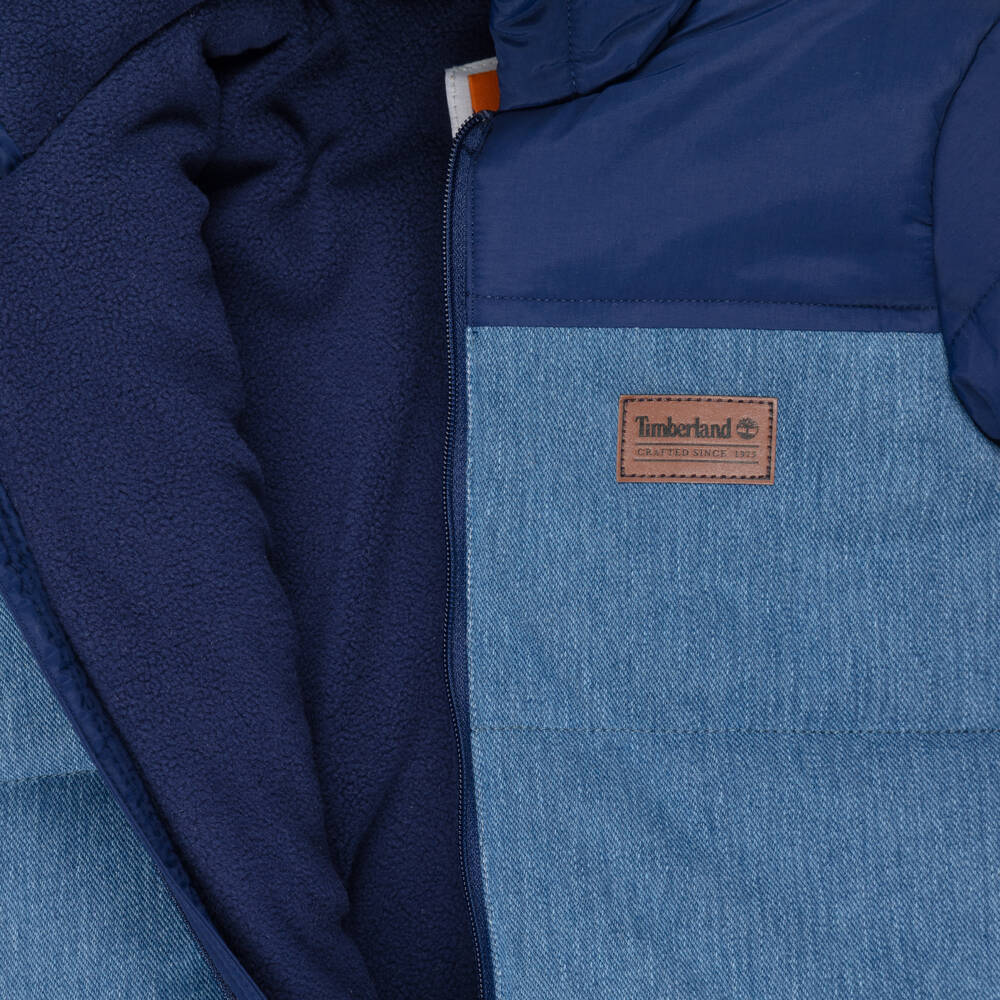 Timberland-Baby Boys Blue Snowsuit with Mittens & Booties | Childrensalon