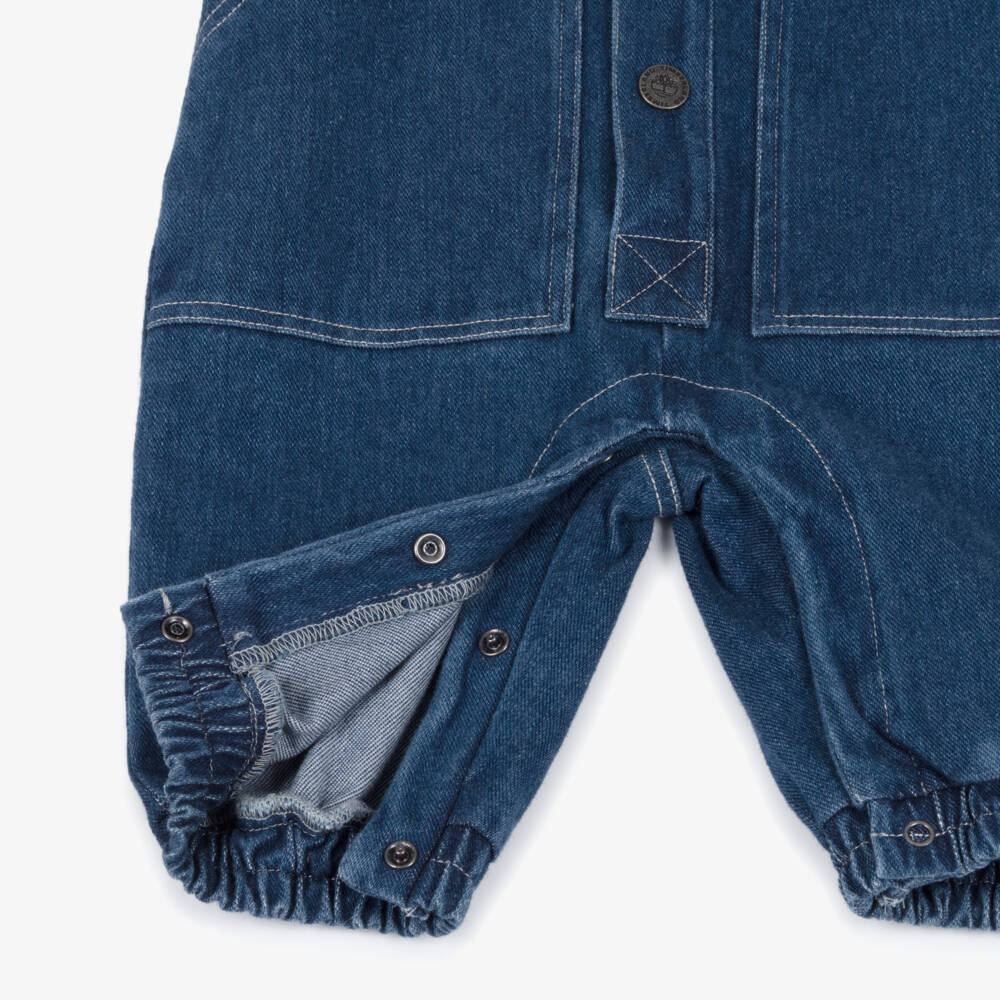 Timberland-أفارول رومبر دنيم مرن لون أزرق للأولاد الرضع | Childrensalon