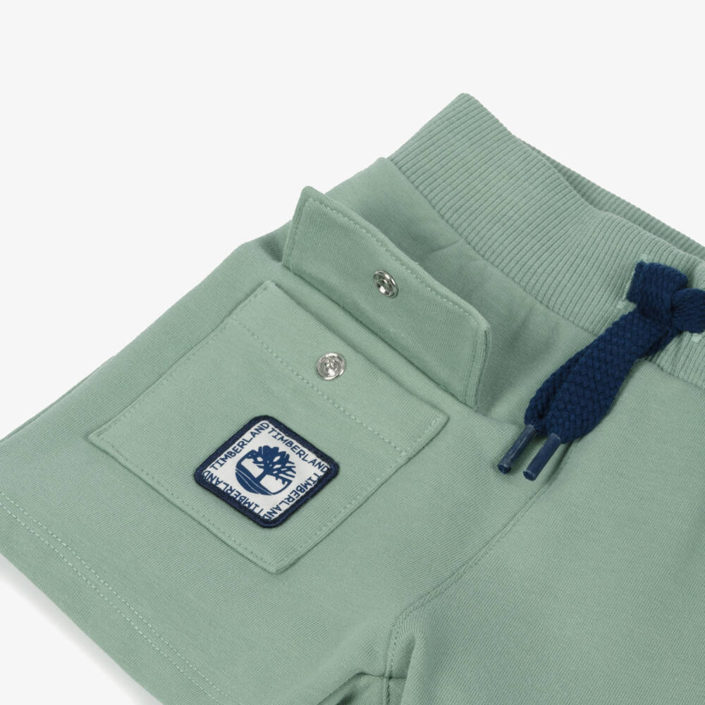 Timberland-Baby Boys Green Cotton Shorts | Childrensalon
