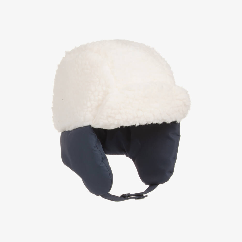 Timberland-Baby Boys Ivory Sherpa Fleece Trapper Hat | Childrensalon