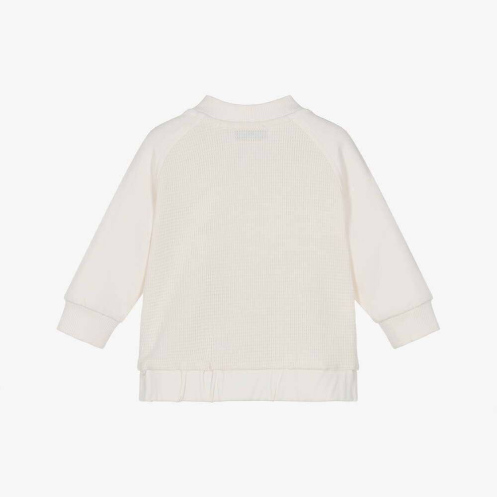Timberland-Baby Boys Ivory Waffle Jersey Cardigan | Childrensalon