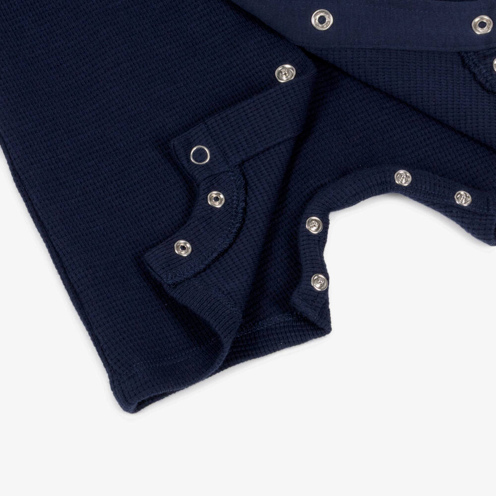 Timberland-طقم بودي سوت جيرسي وافل لون كحلي للأولاد الرضع | Childrensalon