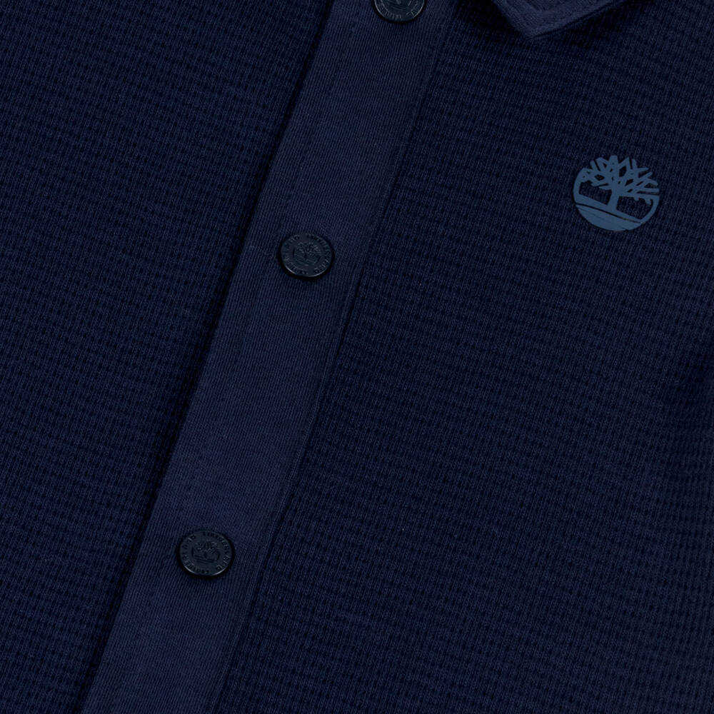 Timberland-طقم بودي سوت جيرسي وافل لون كحلي للأولاد الرضع | Childrensalon