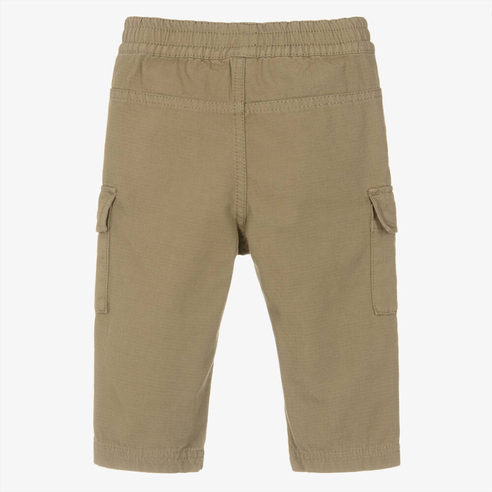Timberland-Boys Beige Cotton Cargo Trousers  | Childrensalon