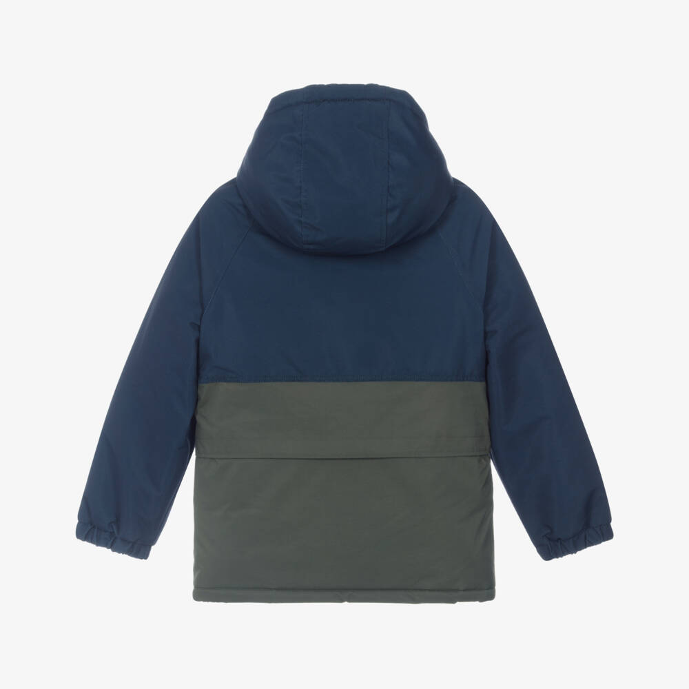 Timberland-Boys Blue & Green Water Repellent Coat | Childrensalon