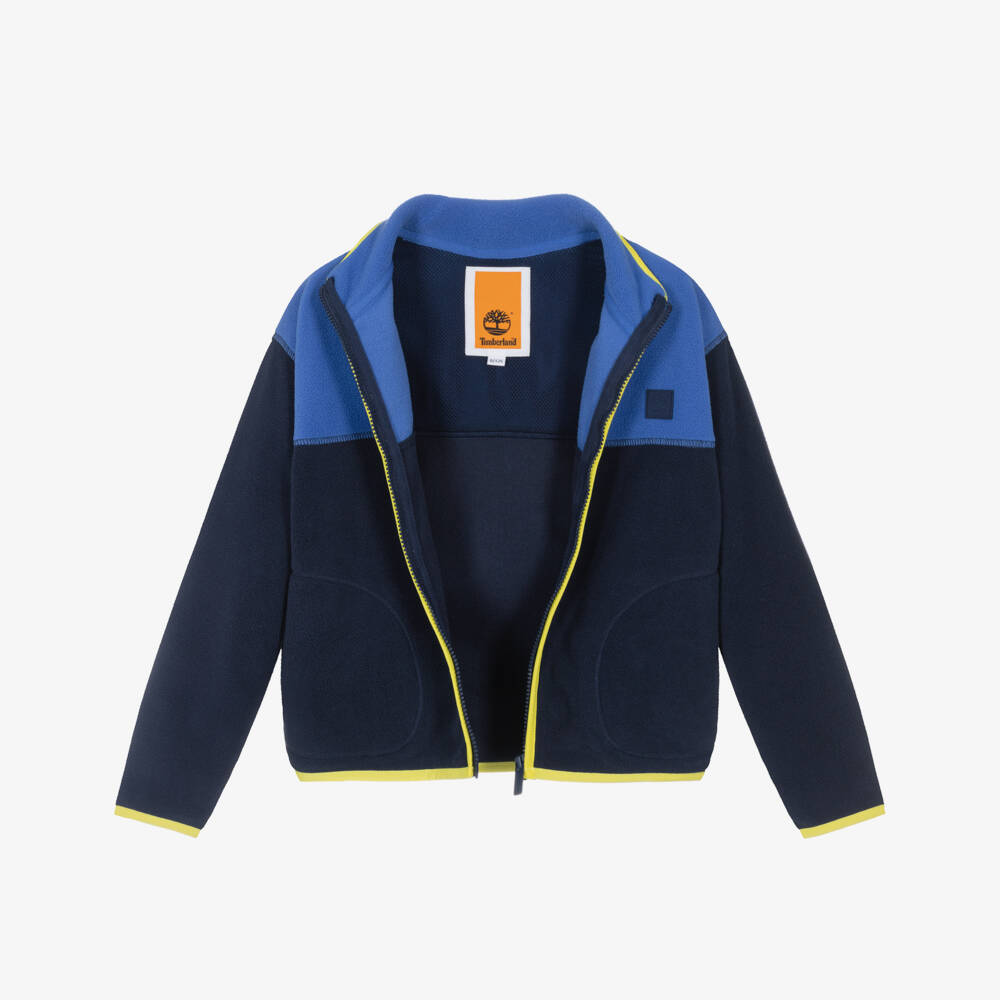 Timberland-Boys Blue Polar Fleece Zip-Up Top | Childrensalon