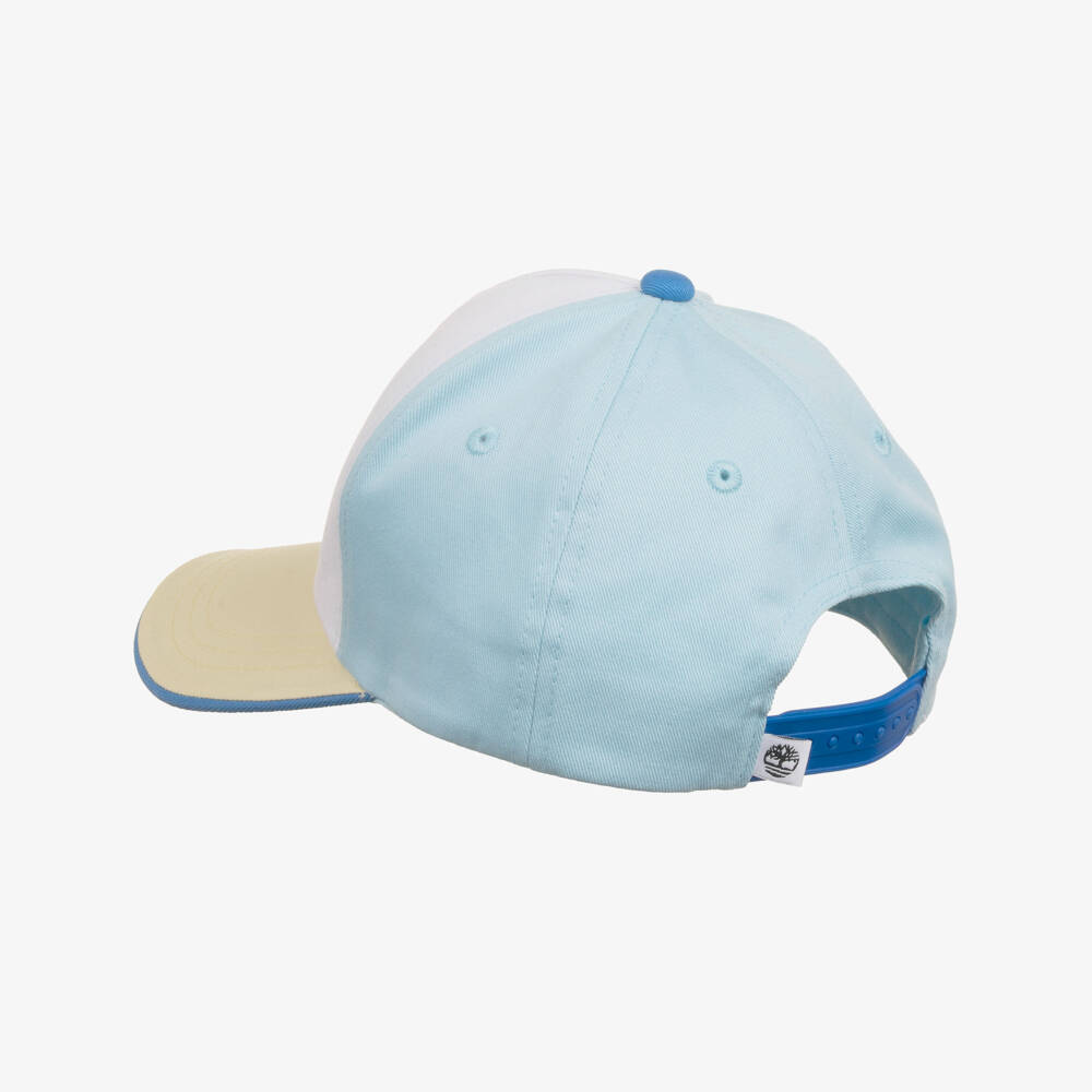 Timberland-Boys Blue & White Cotton Twill Baseball Cap | Childrensalon