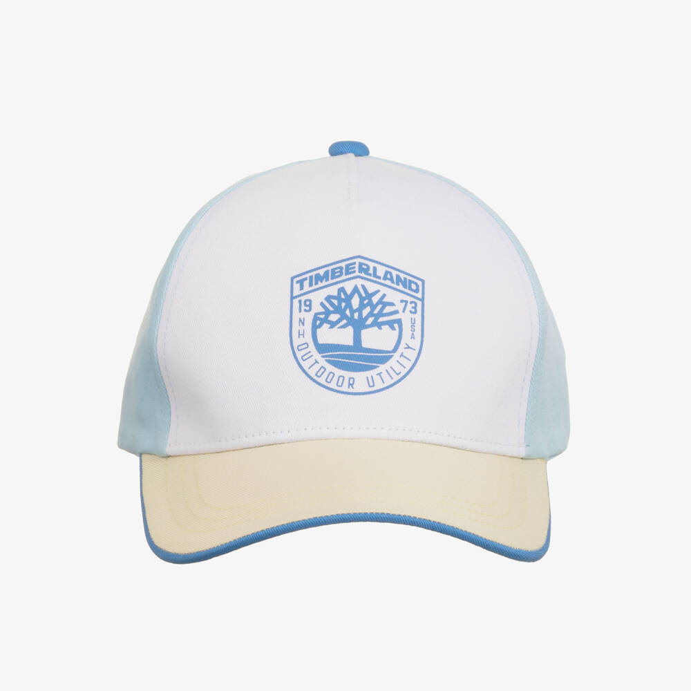 Timberland-Boys Blue & White Cotton Twill Cap | Childrensalon