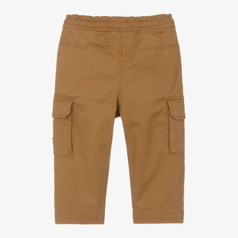 Timberland-Boys Brown Cotton Twill Cargo Trousers | Childrensalon