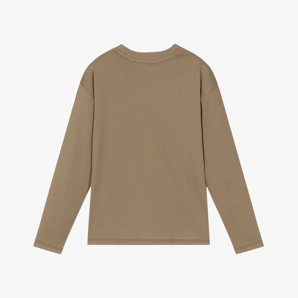 Timberland-Boys Brown Jersey Long Sleeved Top | Childrensalon