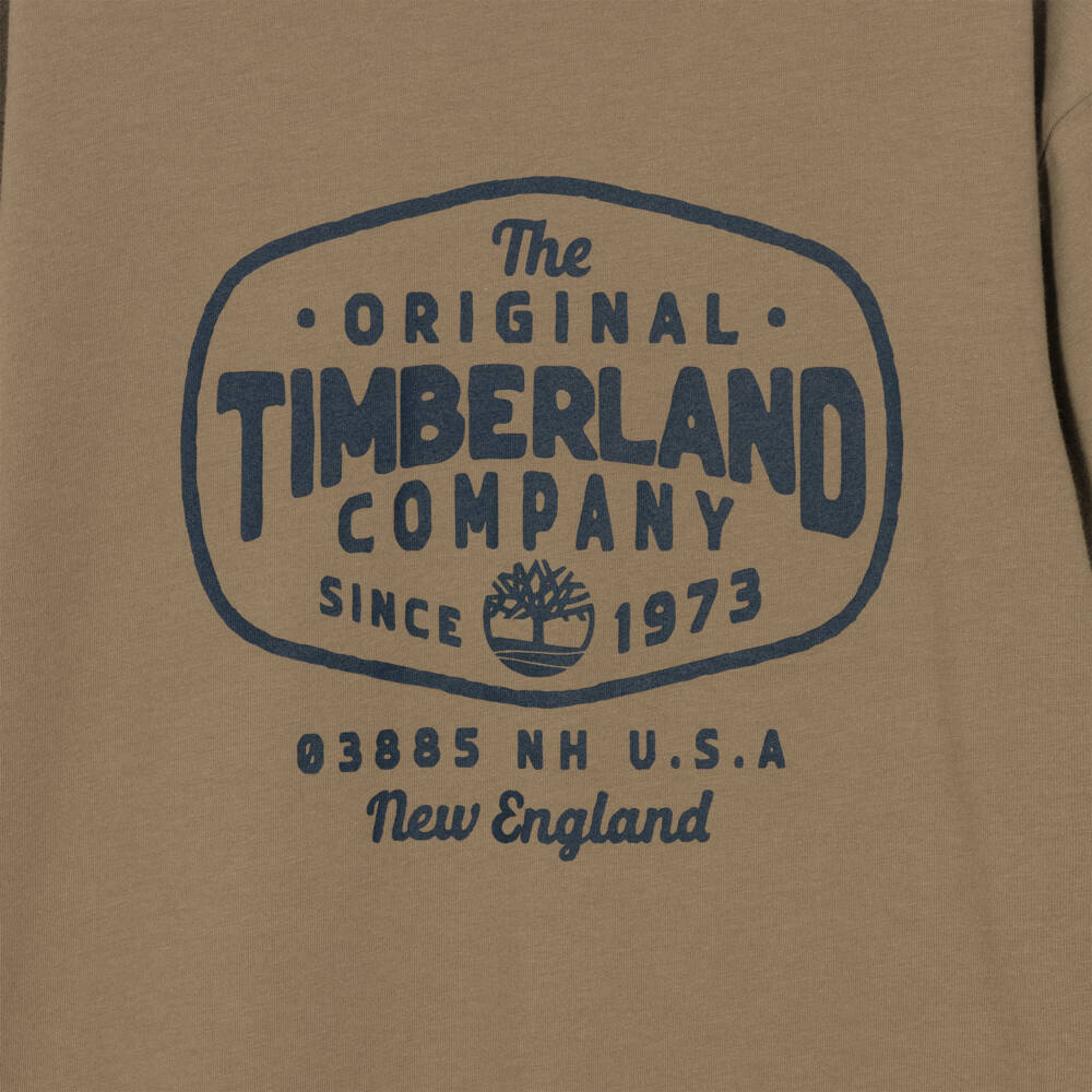 Timberland-Boys Brown Jersey Long Sleeved Top | Childrensalon
