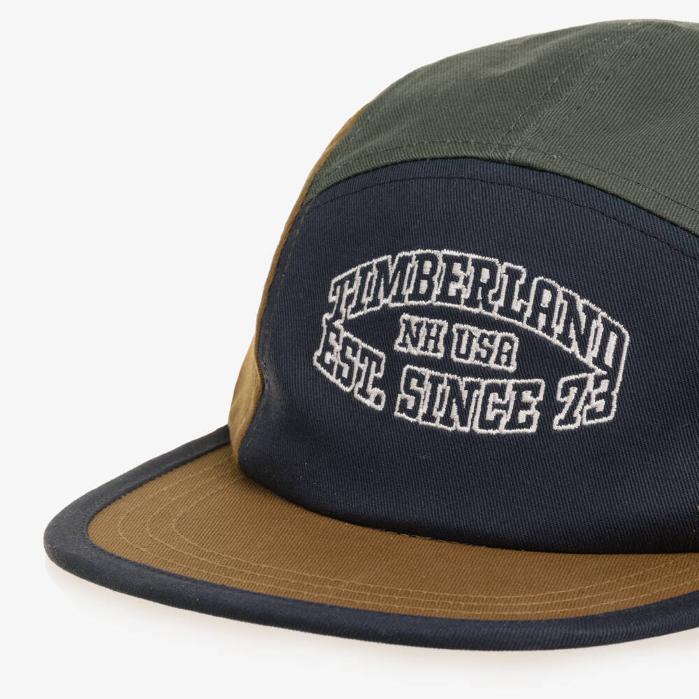 Timberland-Boys Colourblock Cotton Twill Cap with Embroidered Logo | Childrensalon