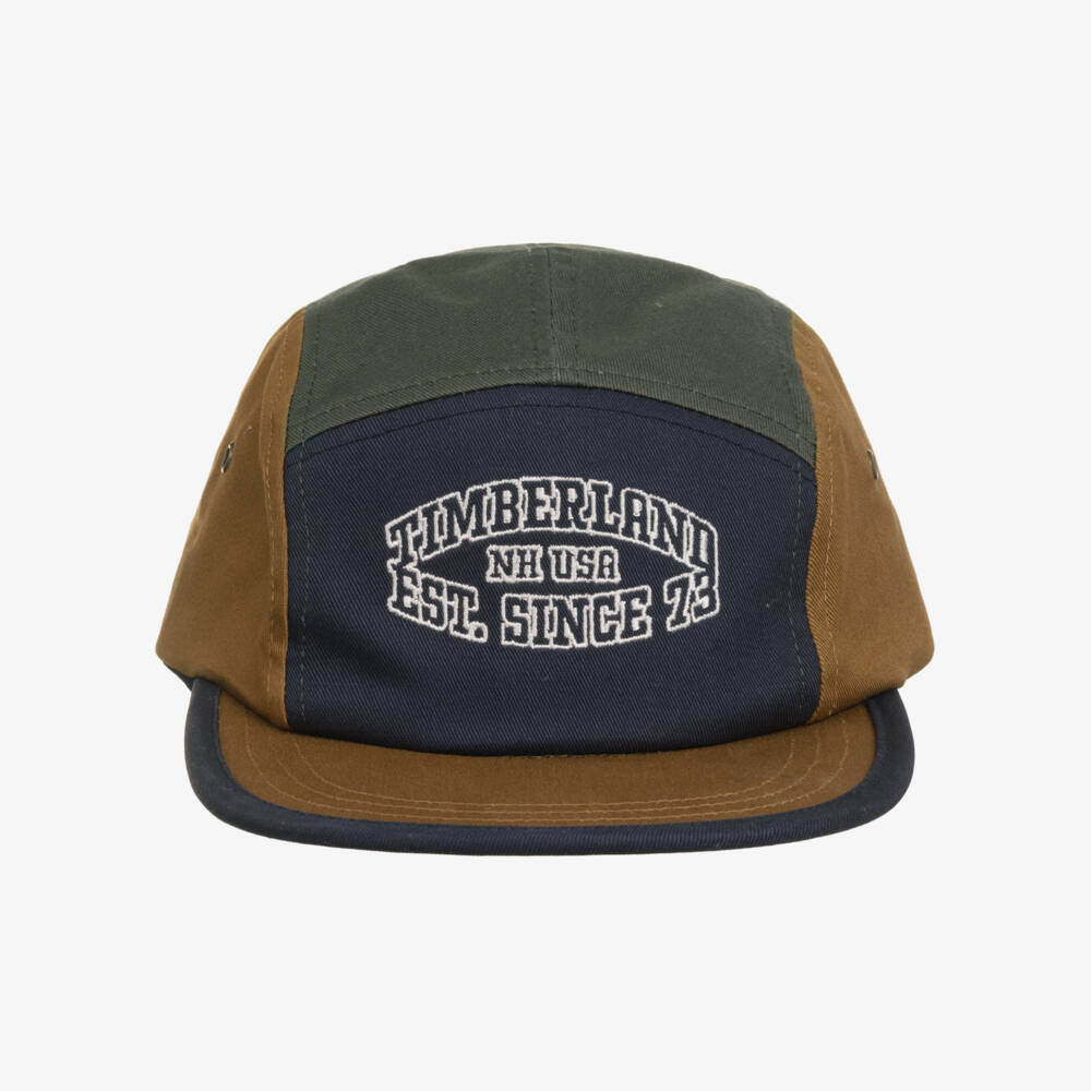 Timberland-Boys Colourblock Cotton Twill Cap with Embroidered Logo | Childrensalon